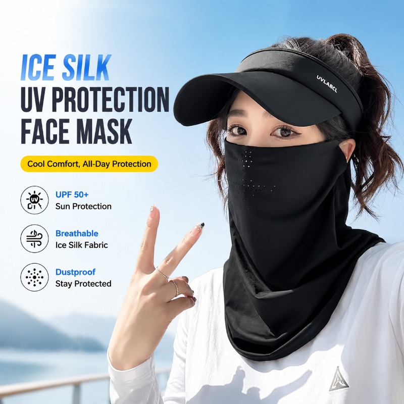 Sports Mask Breathable - メンズ・レディース兼用 アイスシルク UVカット 日焼け止め フェイスマスク アウトドアスポーツ