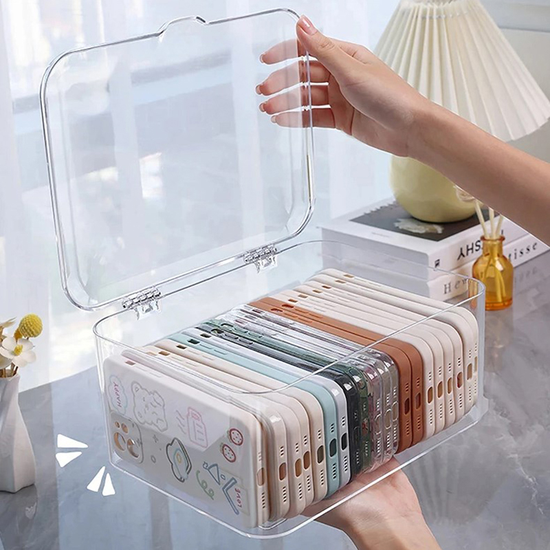 Face Mask Storage Box - アクリルサングラス収納バスケット,防塵マスク,フェイスマスク,仕分けボックス,透明電話ケース,大容量オーガナイザー