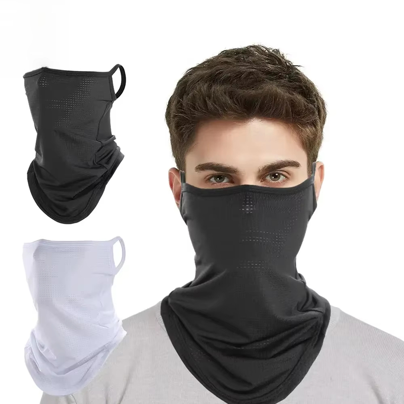 Respirator Half Face - 通気性のあるスカーフハーフフェイスマスク夏用速乾ネックゲイターカバー耳掛け日焼け止めバンダナネッカチーフヘッドウェア