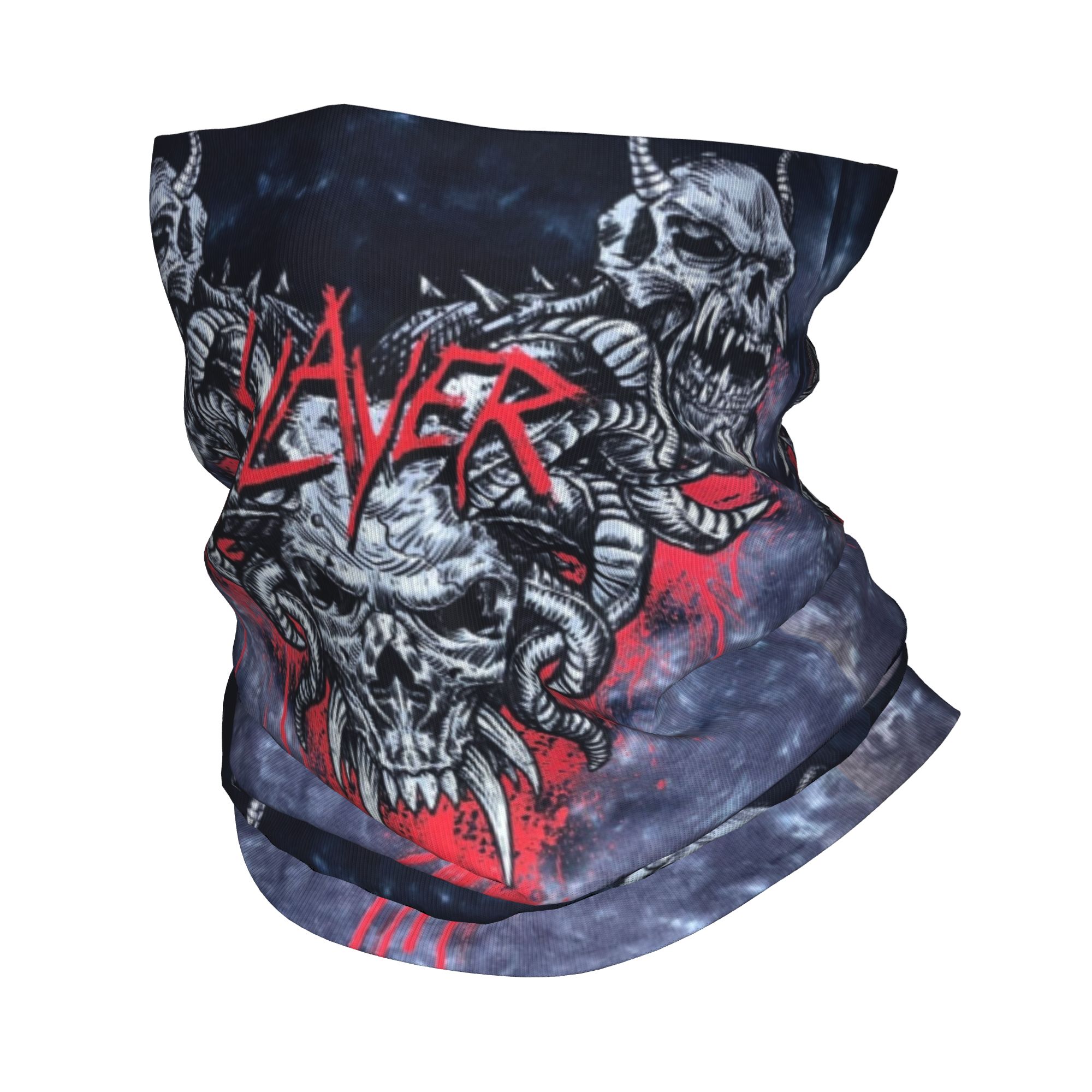 Neck Gaiter Face Cover - カスタムヘビーメタルロック スレイヤーズ バンダナ ネックウォーマー 男女兼用 冬用