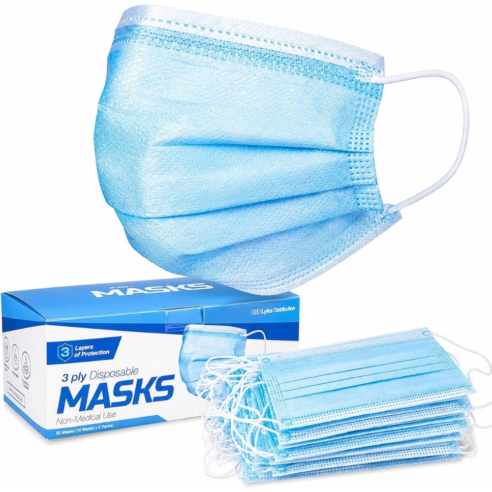 Disposable Mask Blue - フェイスマスク - 高品質ブルー使い捨てマスク - 3層イヤーループマウスマスク