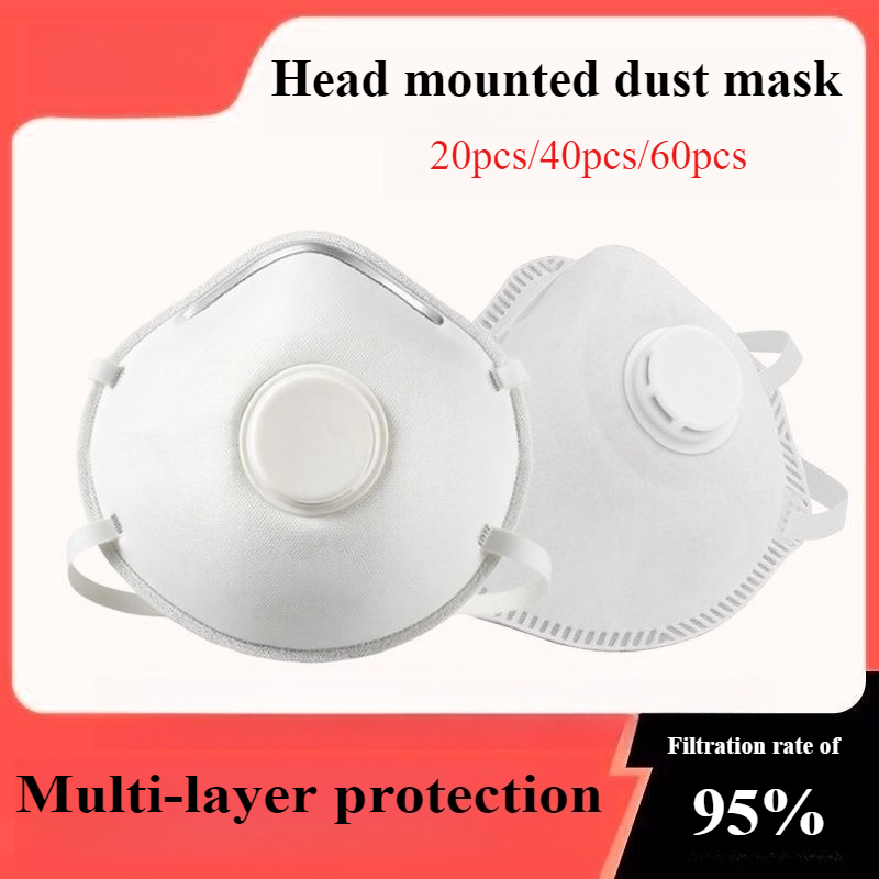 Kn95 Respirator Mask - 20 個/40 個/60 個防塵マスクバルブ付きマスク防臭フェイスマウスマスク安全通気性安全防塵マスク安全フェイスマスク
