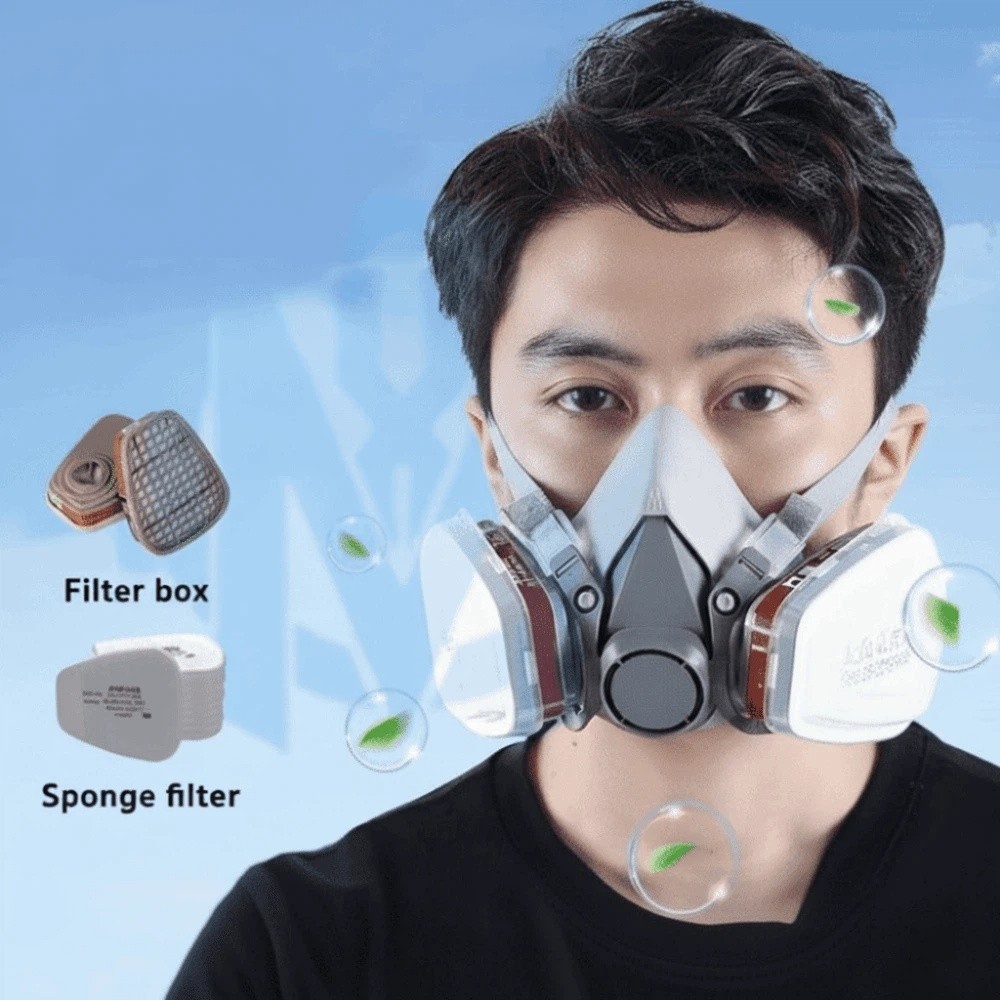 Respirator Half Face - 再利用可能 ‌ ハーフフェイスプロフェッショナル呼吸器保護ハーフマスク6200ガスマスクFFP3フィルター呼吸器工業用