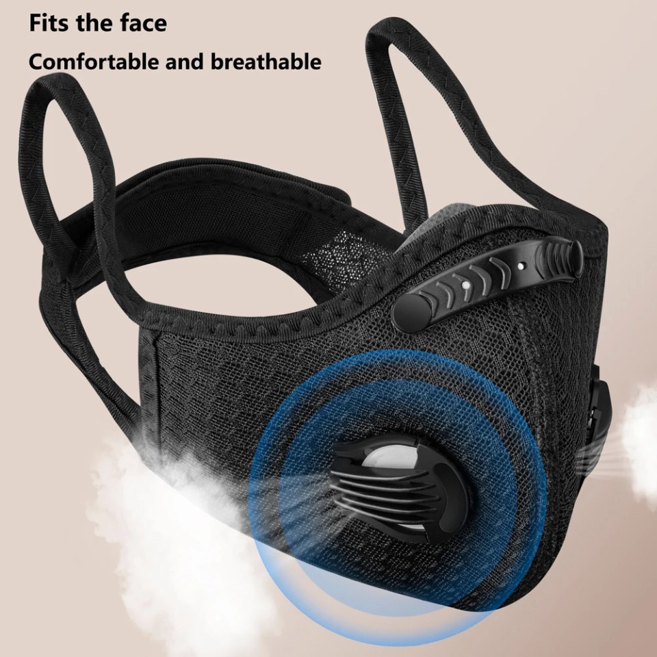 Anti Pollution Mask - 1 個サイクリングマスク活性炭フィルターマスク PM2.5 汚染防止洗えるスポーツマスク屋外スポーツトレーニングマスク