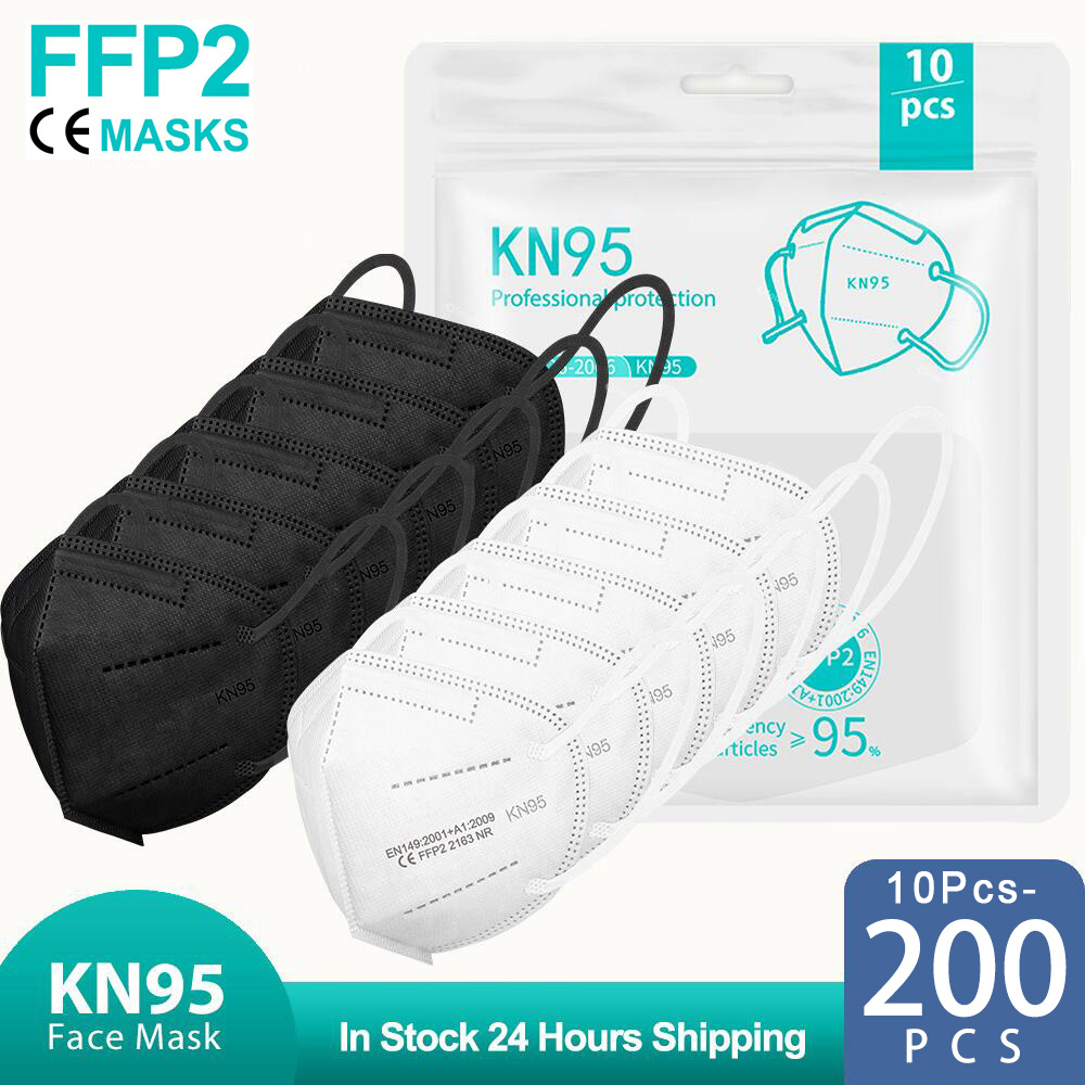 Disposable Surgical Mask - 10-200 個マスカリラ fpp2 黒 KN95 CE