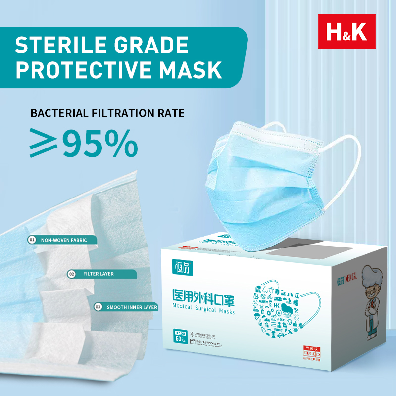 Disposable Mask Blue - 3層使い捨てフェイスマスク,3層の通気性と快適性,安全シールド,家庭やオフィス用,50個,100個入りボックス