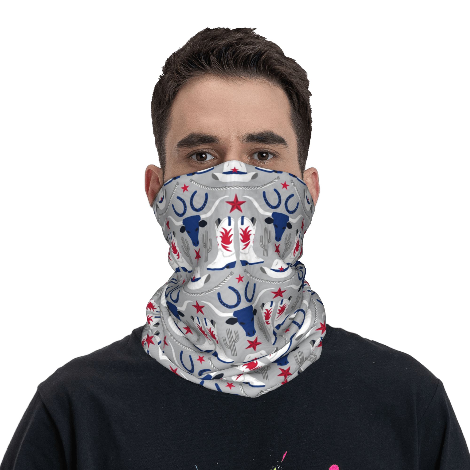 Sports Mask Breathable - オールドワイルドウェストカウボーイバンダナネックゲイタープリントラップスカーフフェイスマスクアウトドアスポーツ男性女性大人用通気性