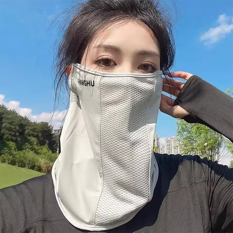 Sports Mask Breathable - 1 個日焼け止めマスクメッシュ通気性耳ループマスク弾性日焼け止め抗紫外線フェイスカバー薄型通気性スポーツネックゲートル