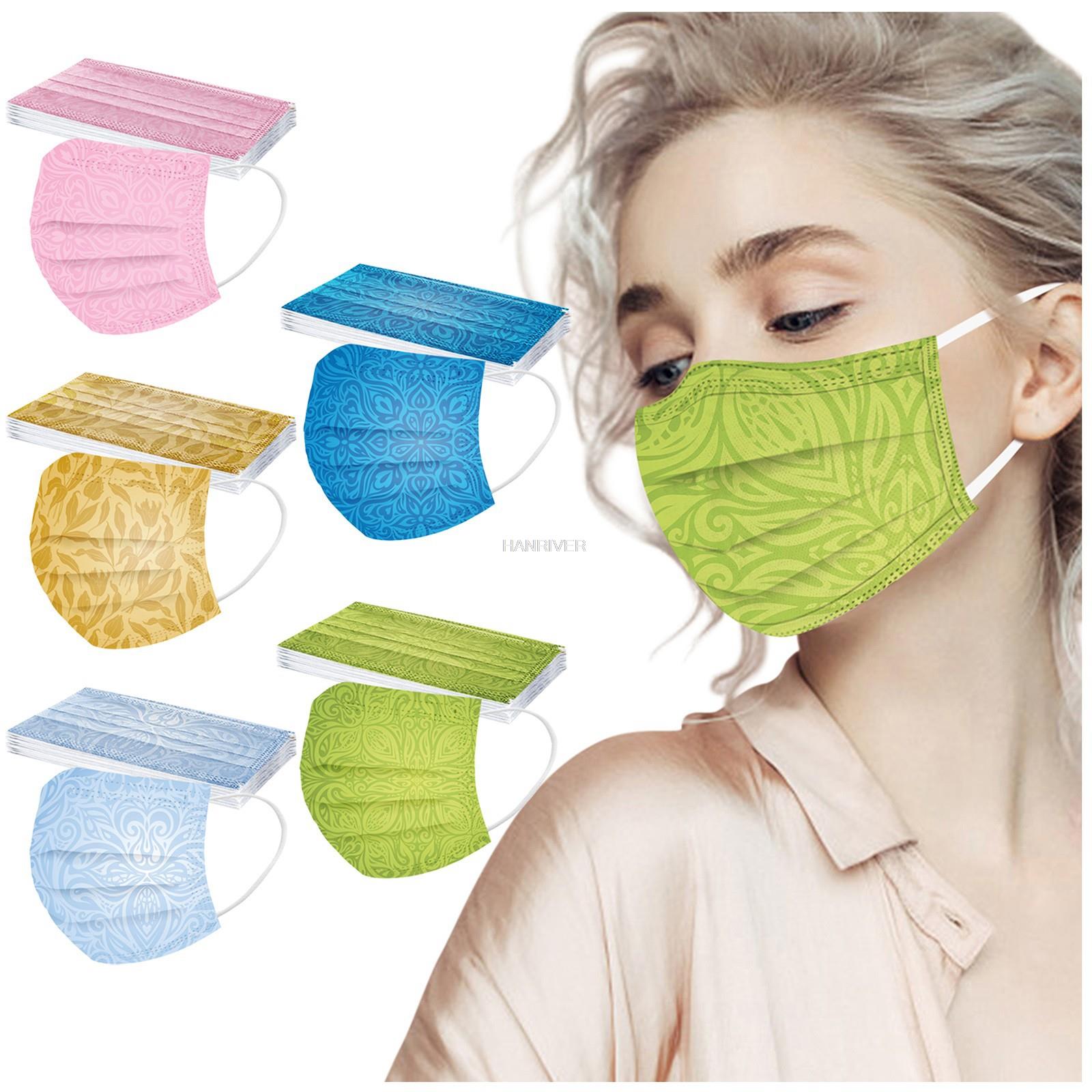 Disposable Surgical Mask - 大人用使い捨て防塵マスク,ファッショナブルなプリントマスク,3層のメルトブロー,使い捨て,50個入りパック