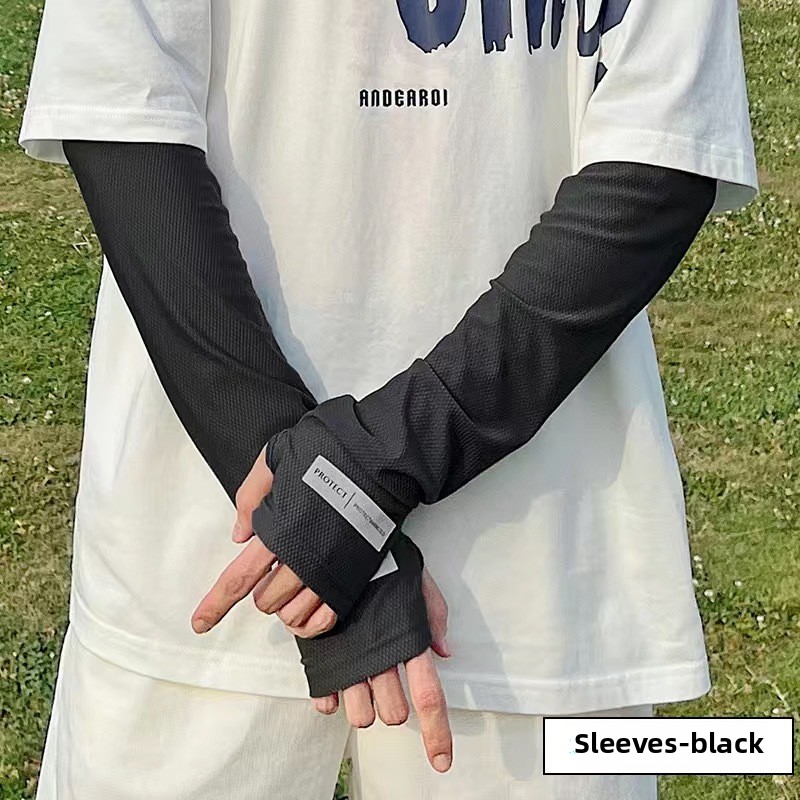 Sports Mask Breathable - アイスシルクサンスリーブ、運転用UV保護アームカバー（フェイスマスク付き）、通気性のあるゆったりとしたフィット感でアウトドアスポーツに最適、軽量で快適