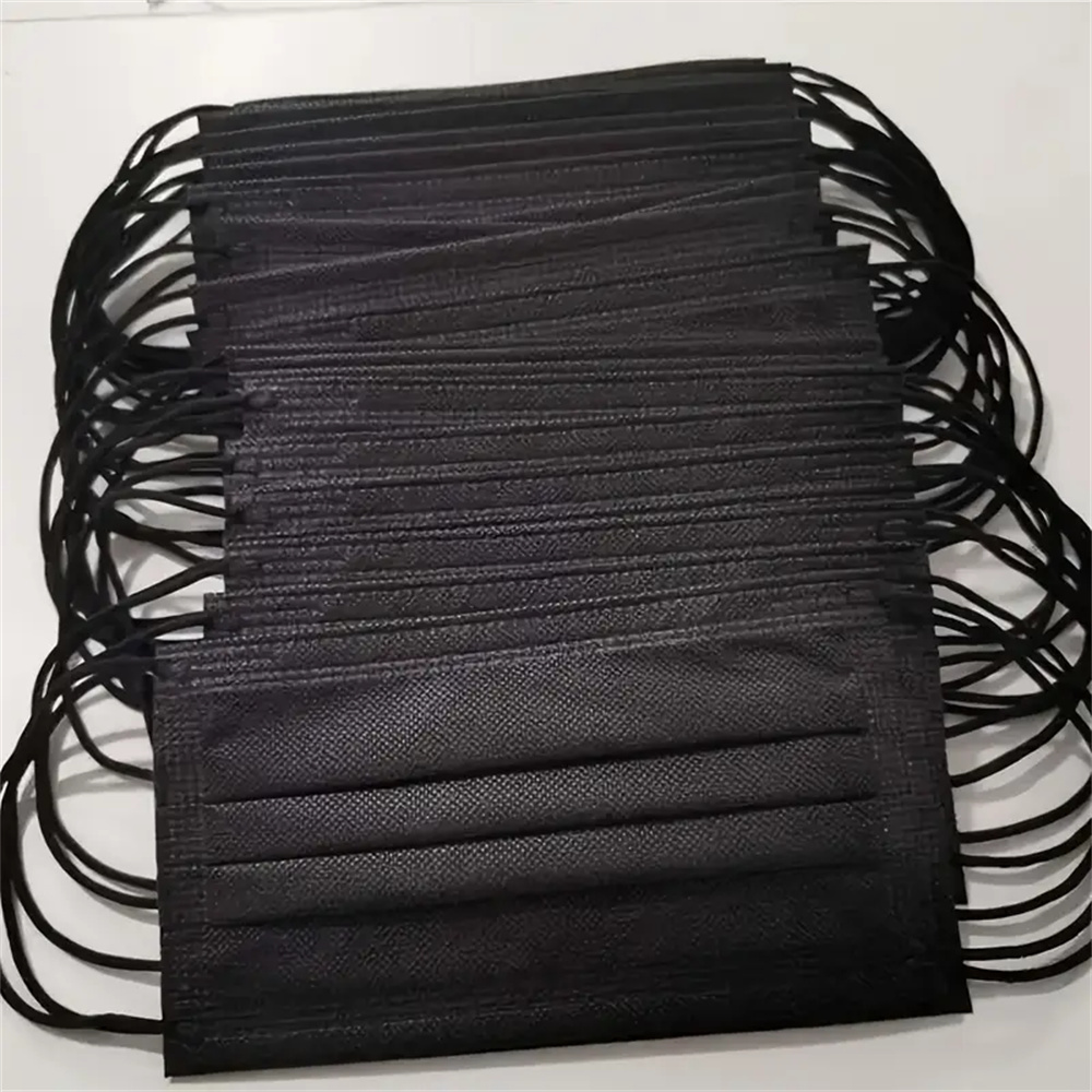 Black Face Mask Pack - 50-200 個黒使い捨てフェイスマスク 3 層プライフィルター不織布防塵通気性保護安全フェイスマスク大人用口マスク