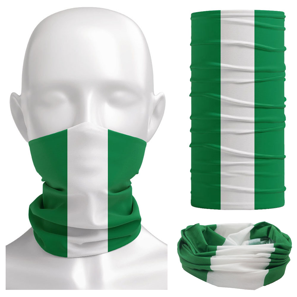 Neck Gaiter Face Cover - ナイジェリア国旗バンダナ女性ネックゲートルキャンプ目出し帽男性サイクリング UV 保護スカーフハイキングフェイスカバーネッカチーフ