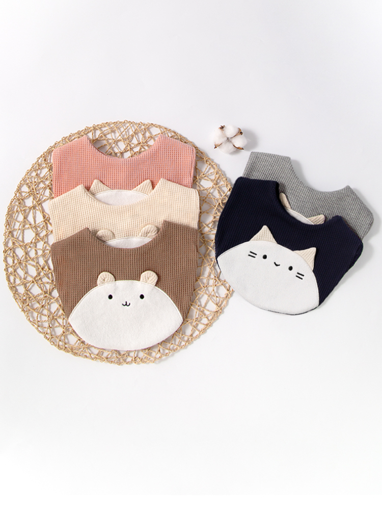 Kids Face Mask - 2 個ベビーよだれかけ子猫テディベアベビーよだれかけ新生児マスク包帯給餌唾液タオル少年と少女子供アクセサリー