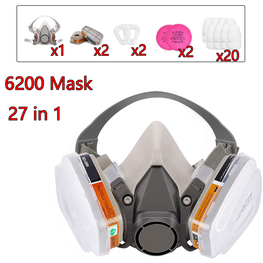 Face Mask Storage Box - ガスマスク6200セット 車両塗装スプレー用 カートリッジボックス6001/6002付き 有機酸蒸気用 5N11フィルター 防塵