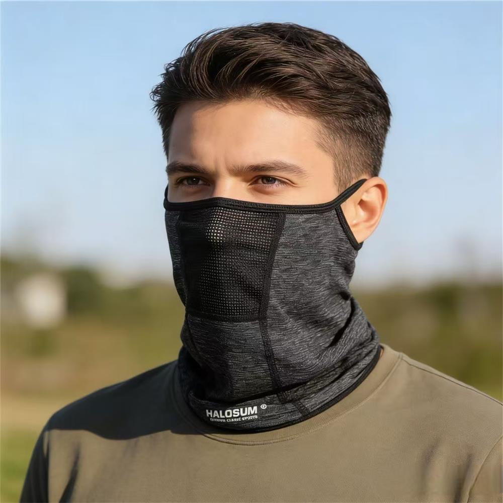 Sports Mask Breathable - アイスシルク通気性メッシュフェイスマスク（男女兼用）、防風ネックゲイター（サイクリング、ハイキング、アウトドアスポーツ用、耳掛け付き）