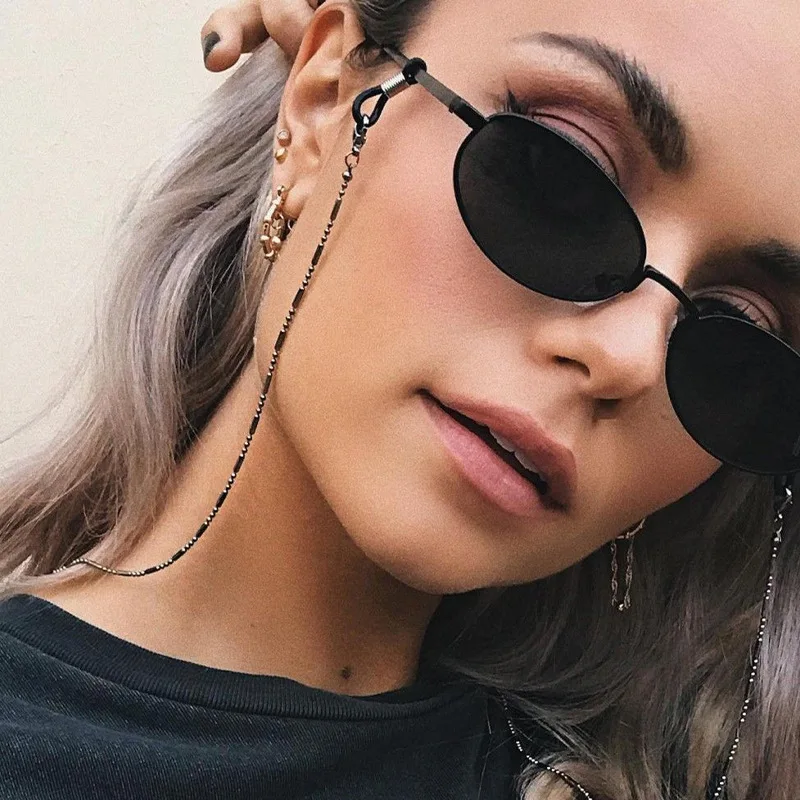 ファッションサングラスチェーン女性男性クラシックメタルフェイ - Mask Chain Holder のレビューと価格