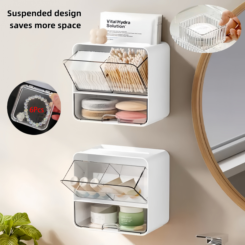 8点セット、壁掛け式とカウンター用の両用美容収納ラック1個、 - Face Mask Storage Box のレビューと価格