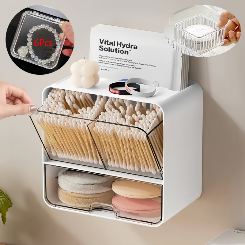 8点セット、壁掛け式とカウンター用の両用美容収納ラック1個、 - Face Mask Storage Box のレビューと価格