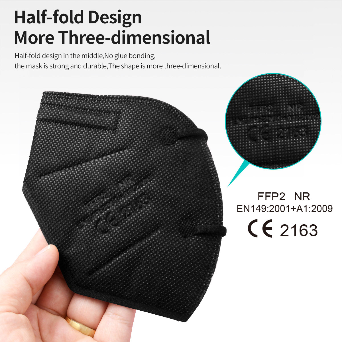 KN95フィルター付き5層ffp2マスク,95% フィルタリ - Black Face Mask Pack のレビューと価格
