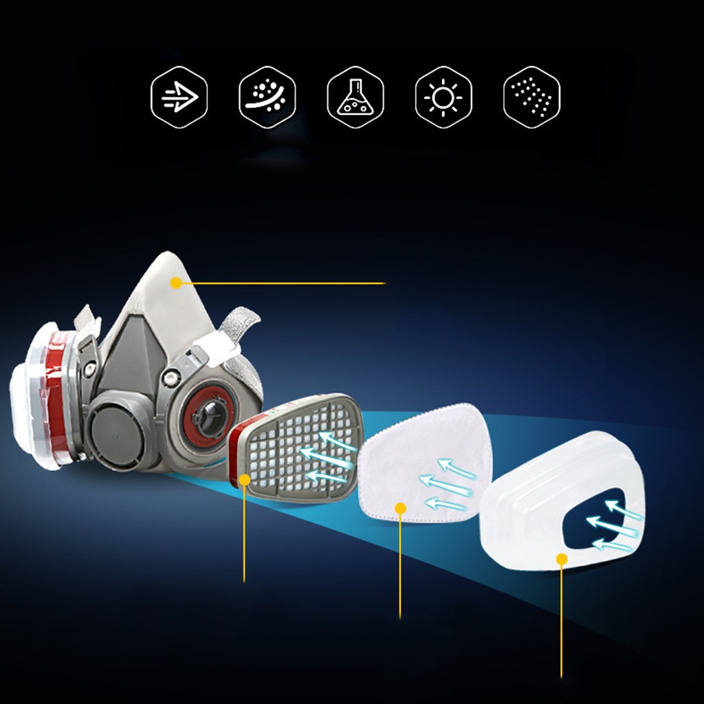顔用防塵マスク工業用ハーフフルガスマスク有機蒸気塗料スプレー - Respirator Half Face のレビューと価格