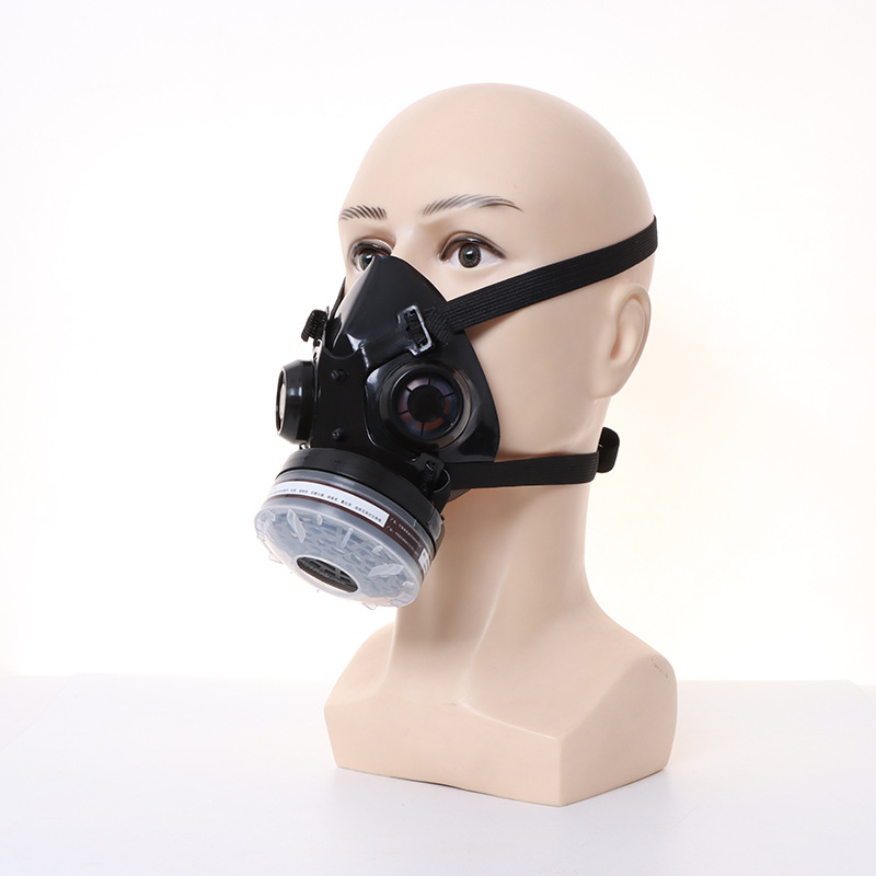 新しいハーフフェイス黒ガスマスク呼吸器天然ゴム作業安全マスク - Dust Mask Construction のレビューと価格