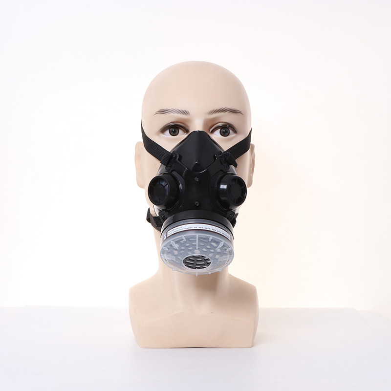新しいハーフフェイス黒ガスマスク呼吸器天然ゴム作業安全マスク - Dust Mask Construction のレビューと価格