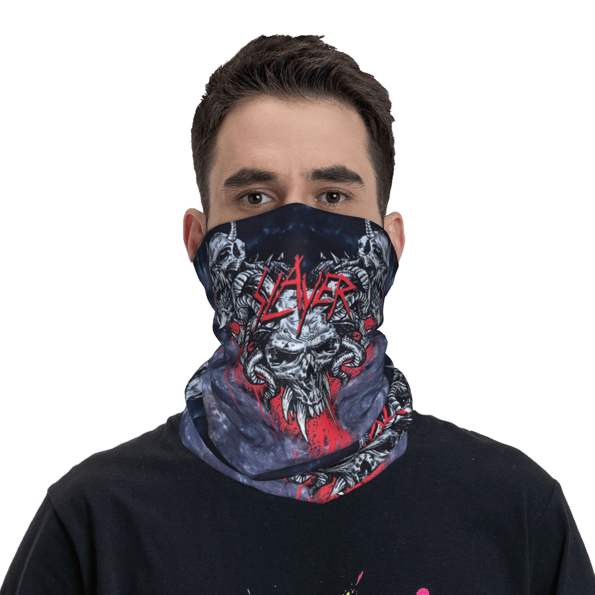 カスタムヘビーメタルロック スレイヤーズ バンダナ ネックウ - Neck Gaiter Face Cover のレビューと価格