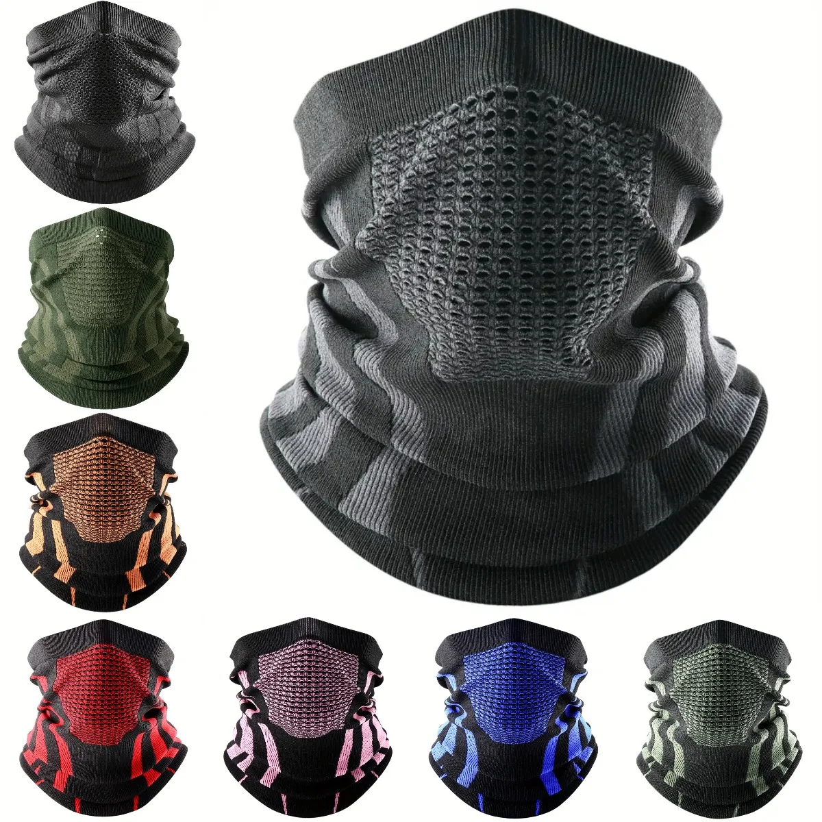 色冬通気性快適なサーマルニットスカーフフェイスカバーネックウ - Sports Mask Breathable のレビューと価格