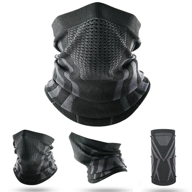 色冬通気性快適なサーマルニットスカーフフェイスカバーネックウ - Sports Mask Breathable のレビューと価格