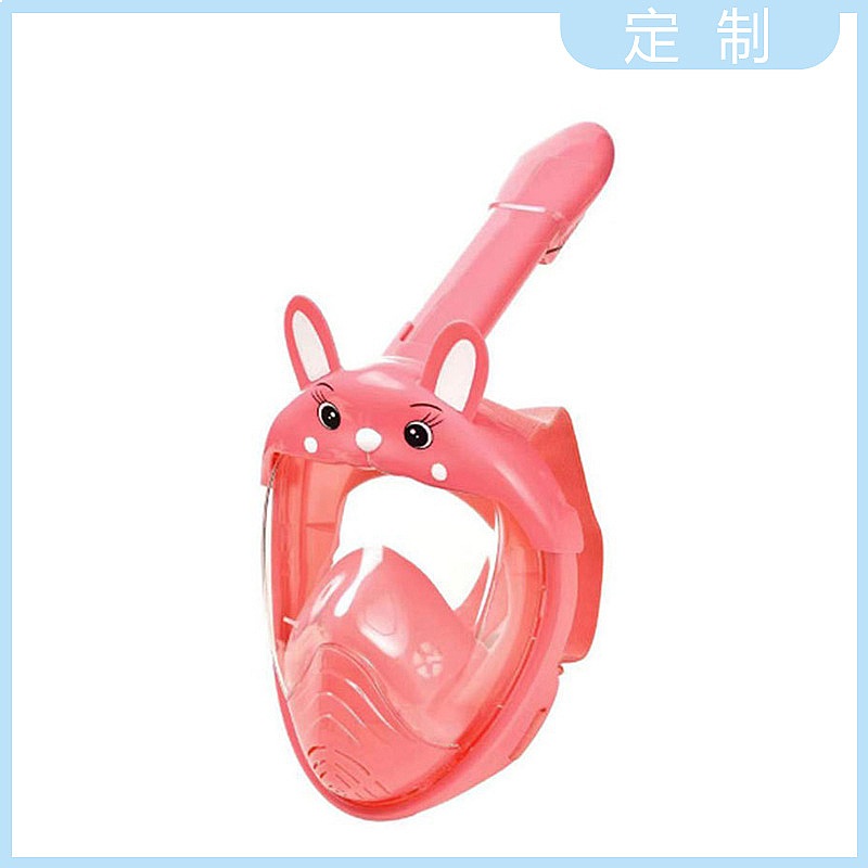 漫画のウサギの耳付き子供用シュノーケルマスク、曇り止めシリコ - Kids Face Mask のレビューと価格