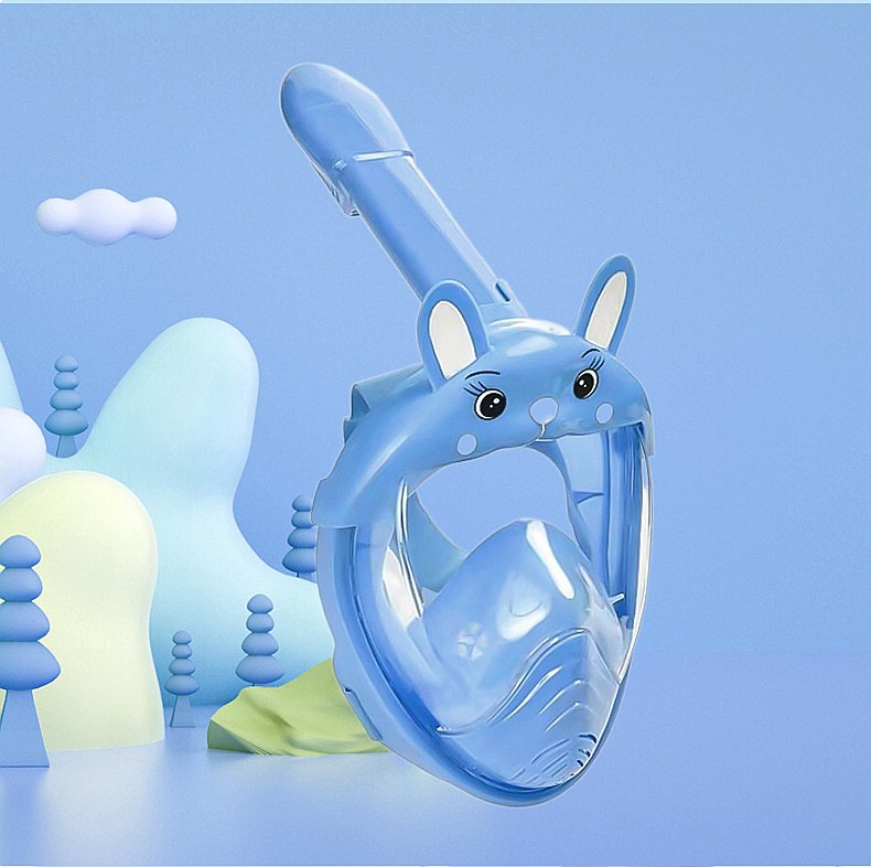 漫画のウサギの耳付き子供用シュノーケルマスク、曇り止めシリコ - Kids Face Mask のレビューと価格