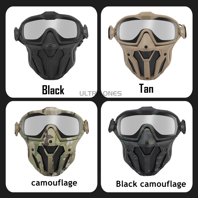 戦術的なフルフェイスマスク防曇ファン射撃安全保護具狩猟エアガ - Anti Pollution Mask のレビューと価格