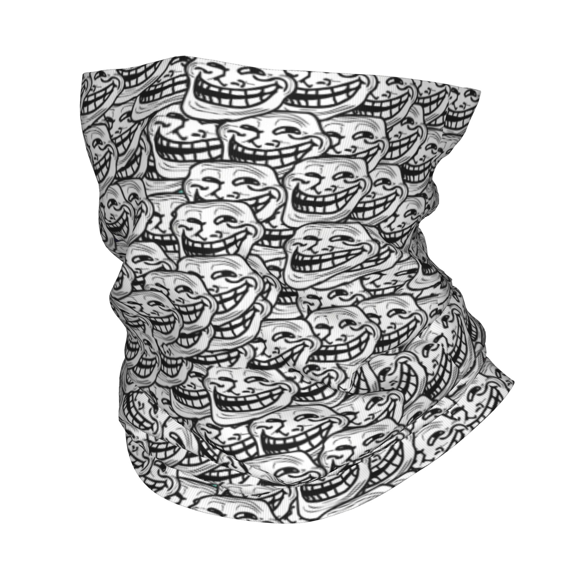 面白いアニメのトロールフェイスクエストビデオミーム バンダナ - Neck Gaiter Face Cover のレビューと価格