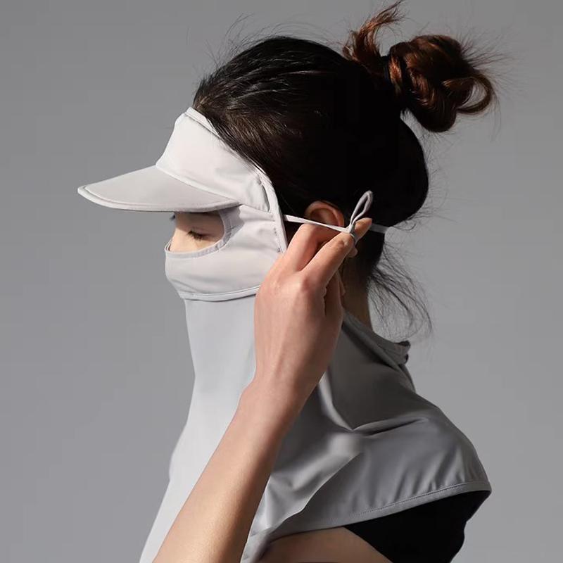 UV日焼け止めアイスシルクセット薄いつばのサンハット、通気性 - Sports Mask Breathable のレビューと価格