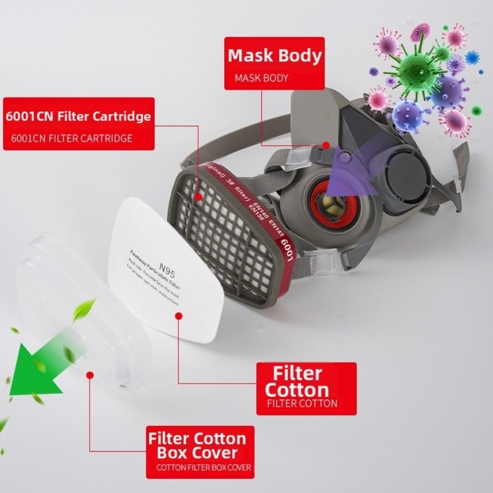 再利用可能 ‌ ハーフフェイスプロフェッショナル呼吸器保護ハ - Respirator Half Face のレビューと価格