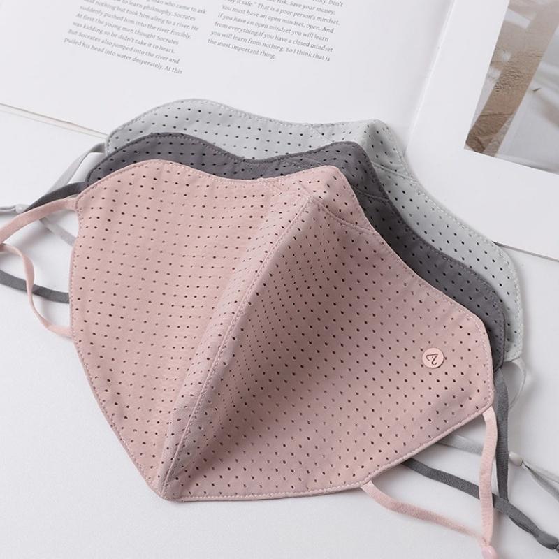 UV保護アイスシルクマスク通気性のある洗える無地フェイスカバ - Sports Mask Breathable のレビューと価格