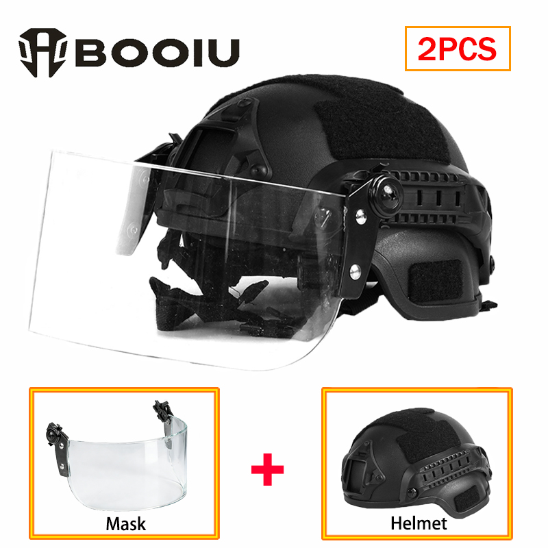 BOOIU 新しい戦術ヘルメットフェイスマスクセット子供 M - Kids Face Mask のレビューと価格