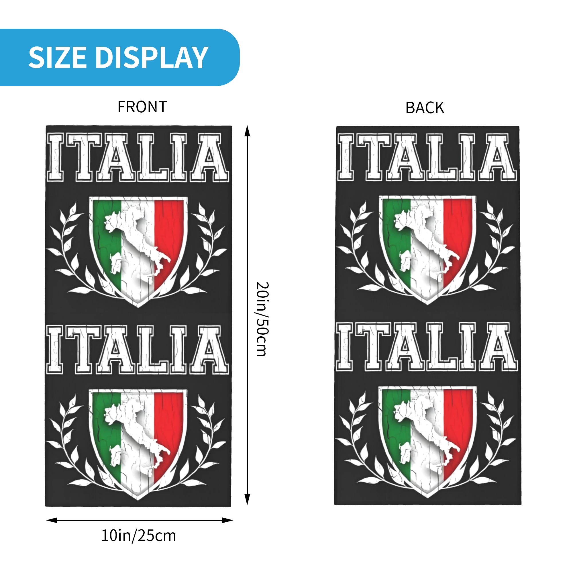 カスタムイタリア国旗バンダナネックウォーマー男性女性冬スキー - Neck Gaiter Face Cover のレビューと価格