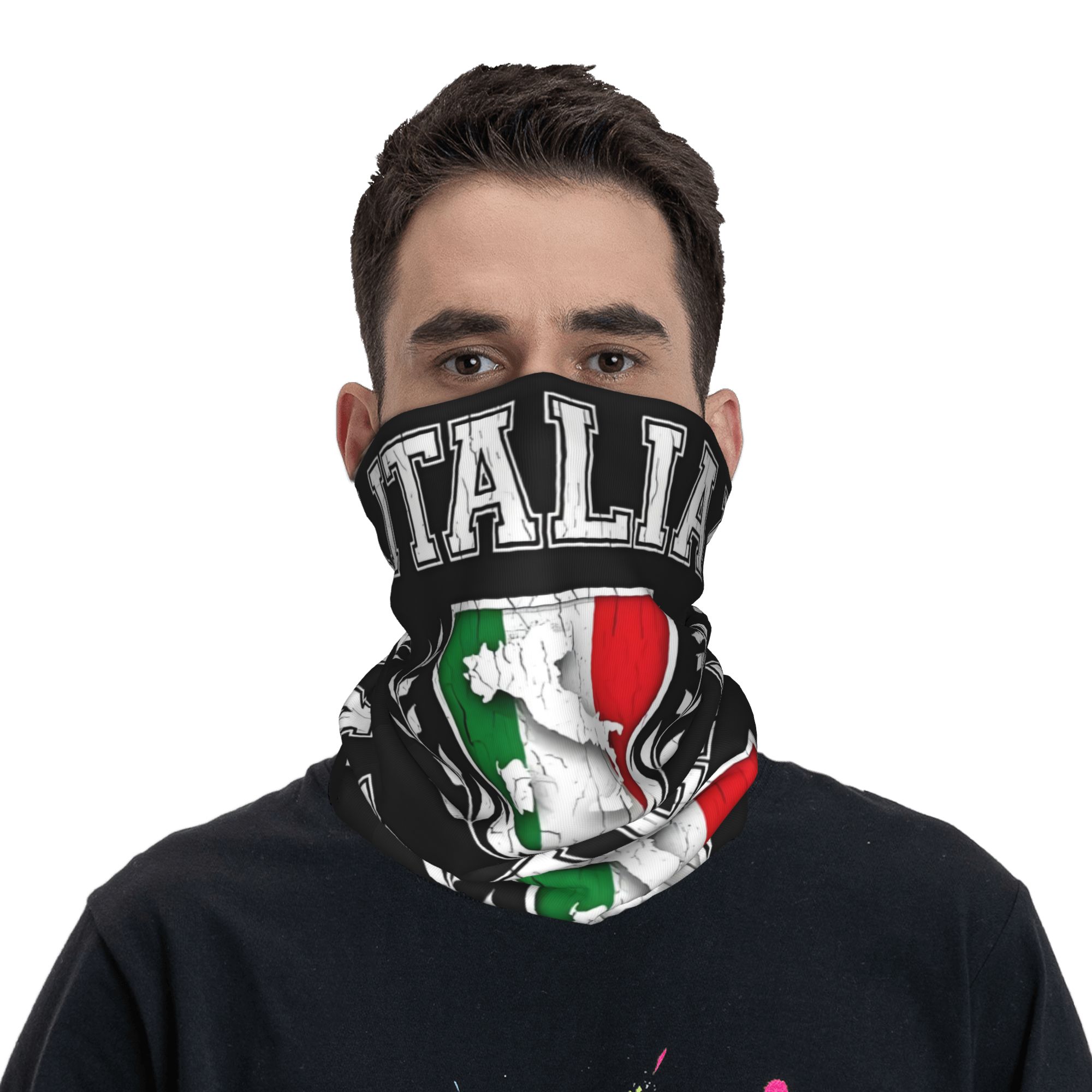 カスタムイタリア国旗バンダナネックウォーマー男性女性冬スキー - Neck Gaiter Face Cover のレビューと価格