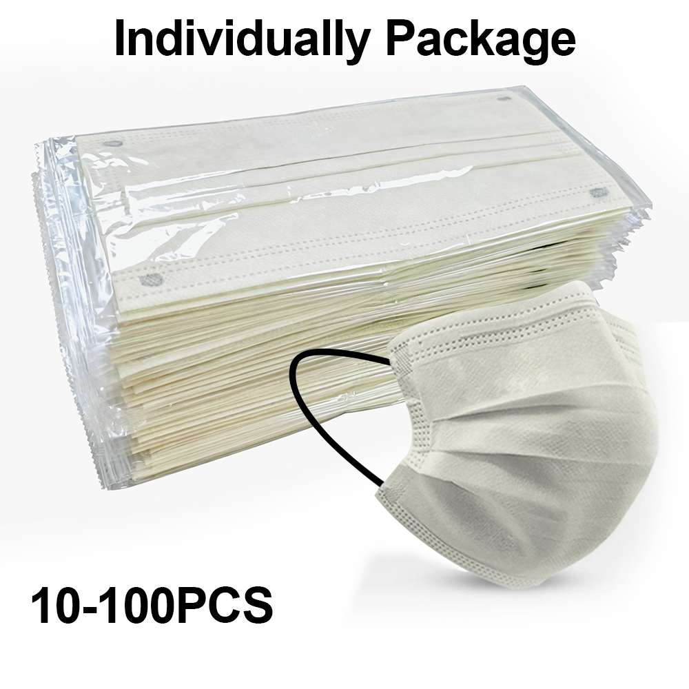 10-100 個使い捨て大人用個別パッケージマスクフィルター - Disposable Mask Blue のレビューと価格