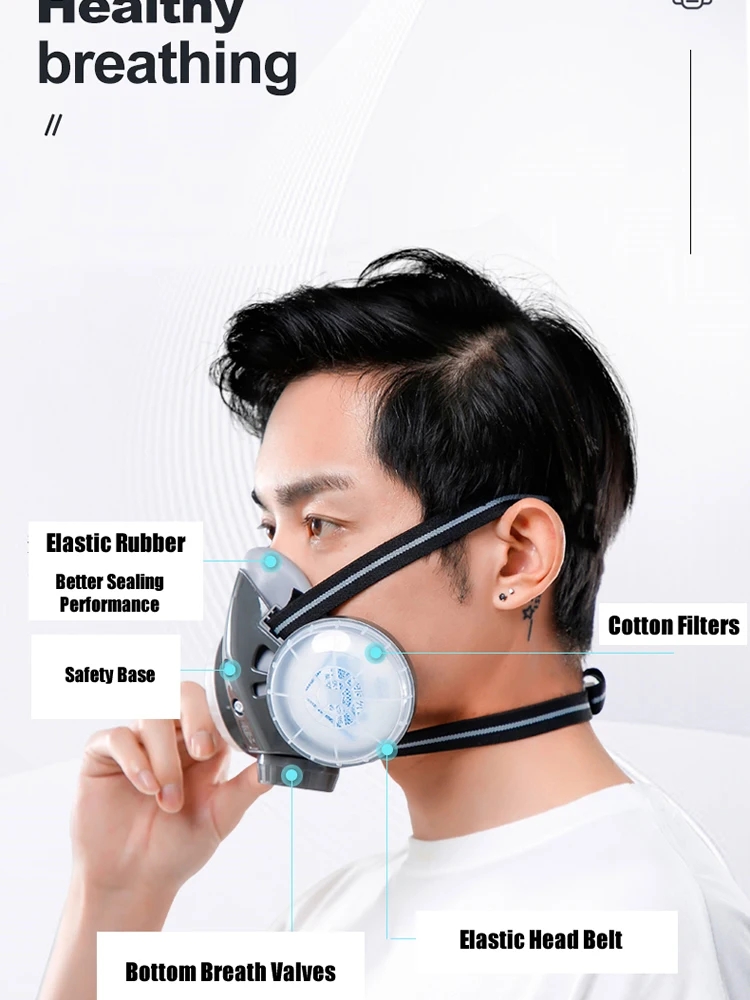 フィルター付きハーフフェイスマスク,10個のフィルター付き防 - Kn95 Respirator Mask のレビューと価格