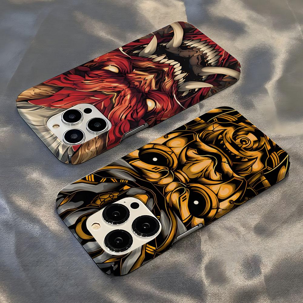 日本の侍鬼マスク柄スマホケース iPhone 16 17 1 - Mask Case Hard Shell のレビューと価格