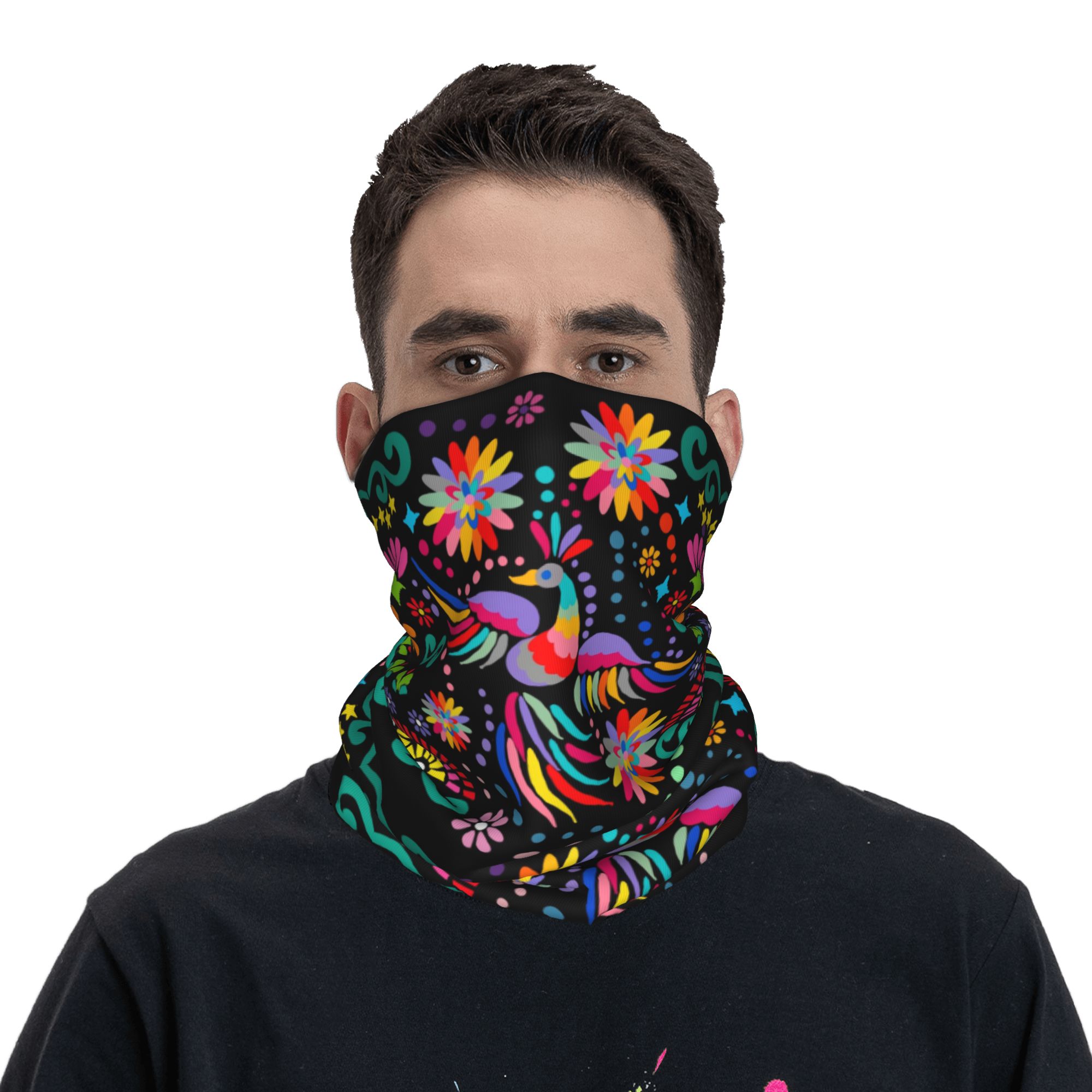 カスタムメキシカンフローラルフラワーテキスタイルバンダナネッ - Neck Gaiter Face Cover のレビューと価格