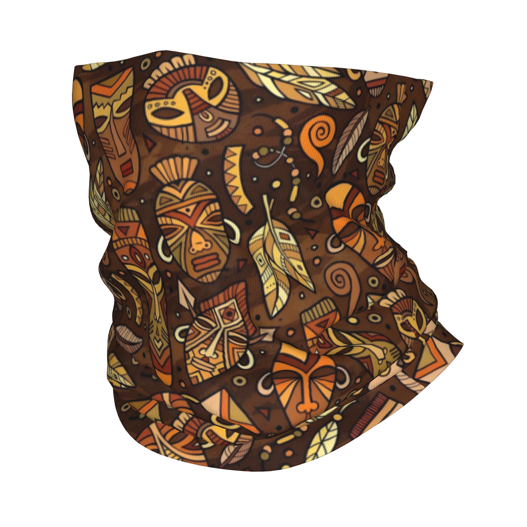 カスタムトライバルマスク柄バンダナネックゲイターUVカットフ - Neck Gaiter Face Cover のレビューと価格