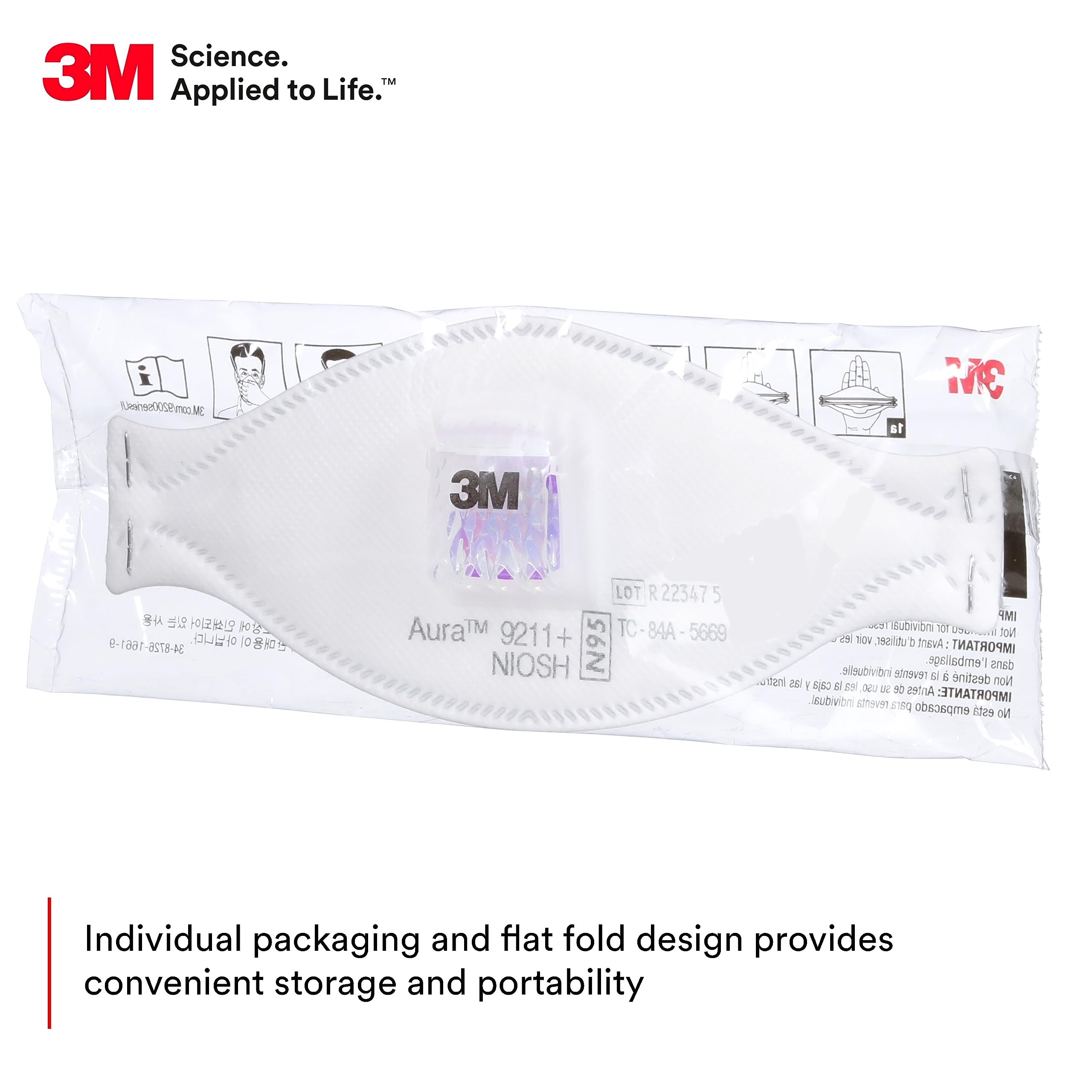 3M オーラ 9211+ 粒子状物質用呼吸器 N95 使い捨 - Dust Mask Construction のレビューと価格
