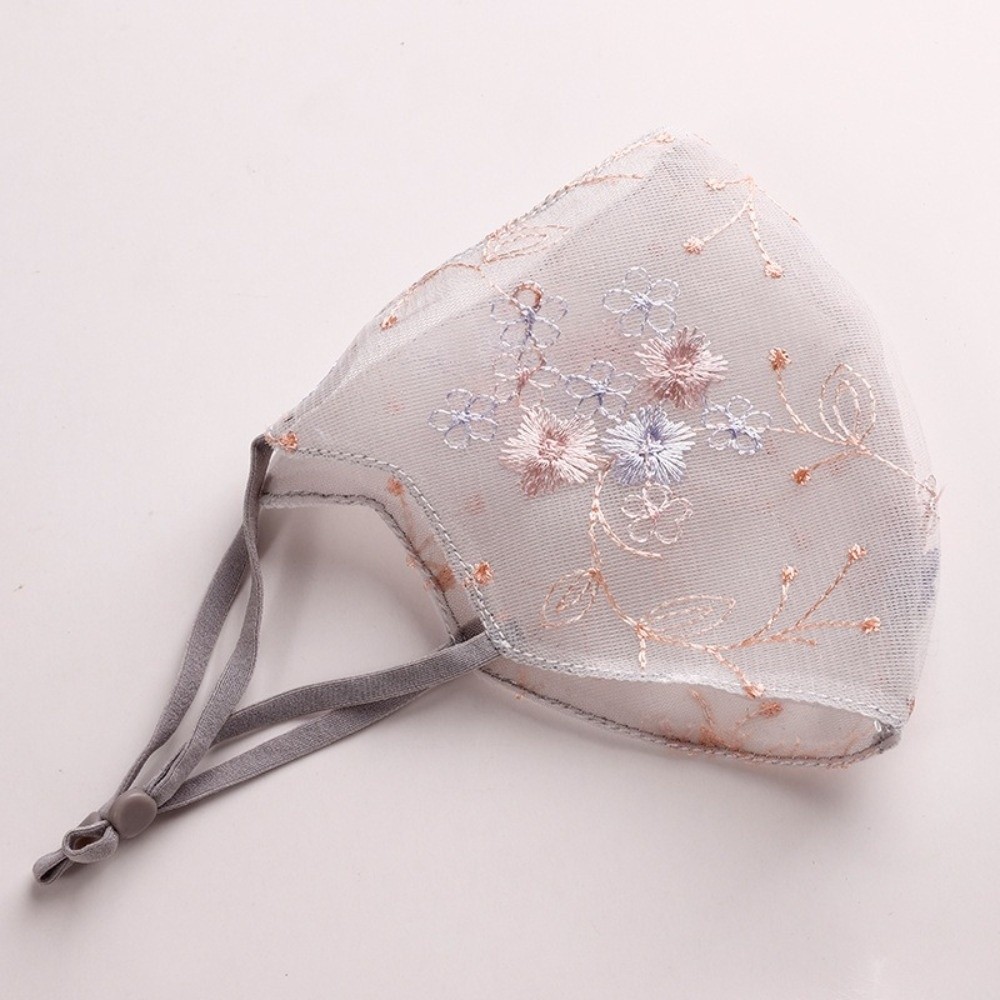 古典的な刺繍フラワーベールマスク防塵通気性レースマスク調節可 - Cloth Face Mask Washable のレビューと価格