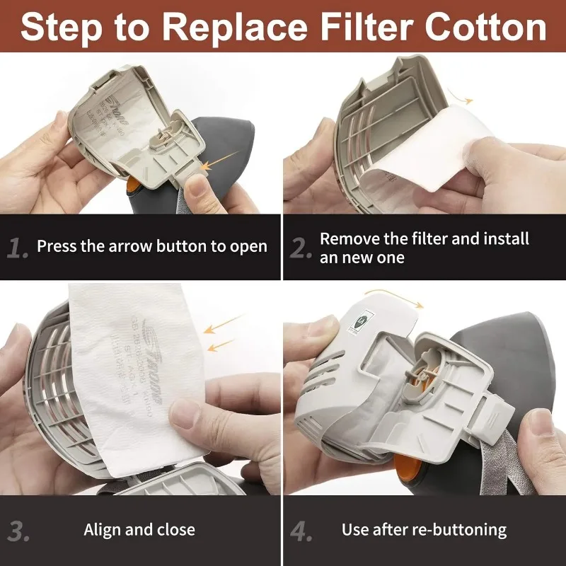 フィルター付きハーフフェイスマスク,綿レスピレーター,工業用 - Dust Mask Construction のレビューと価格