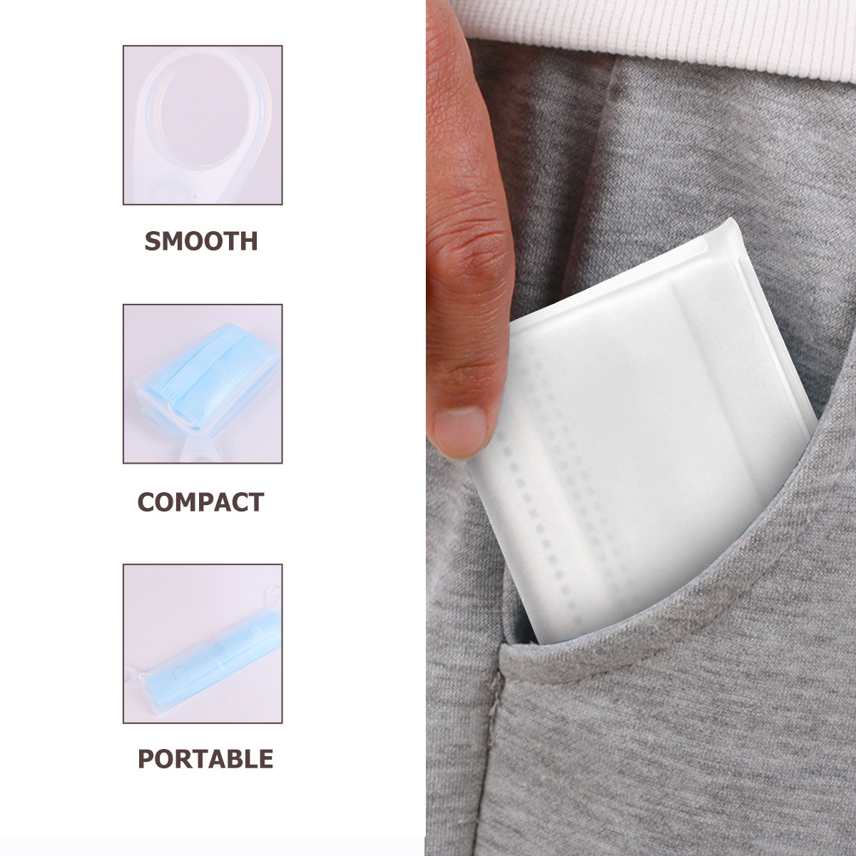 2 個食品グレードのシリコーンフェイスカバーボックス小型フラ - Face Mask Storage Box のレビューと価格