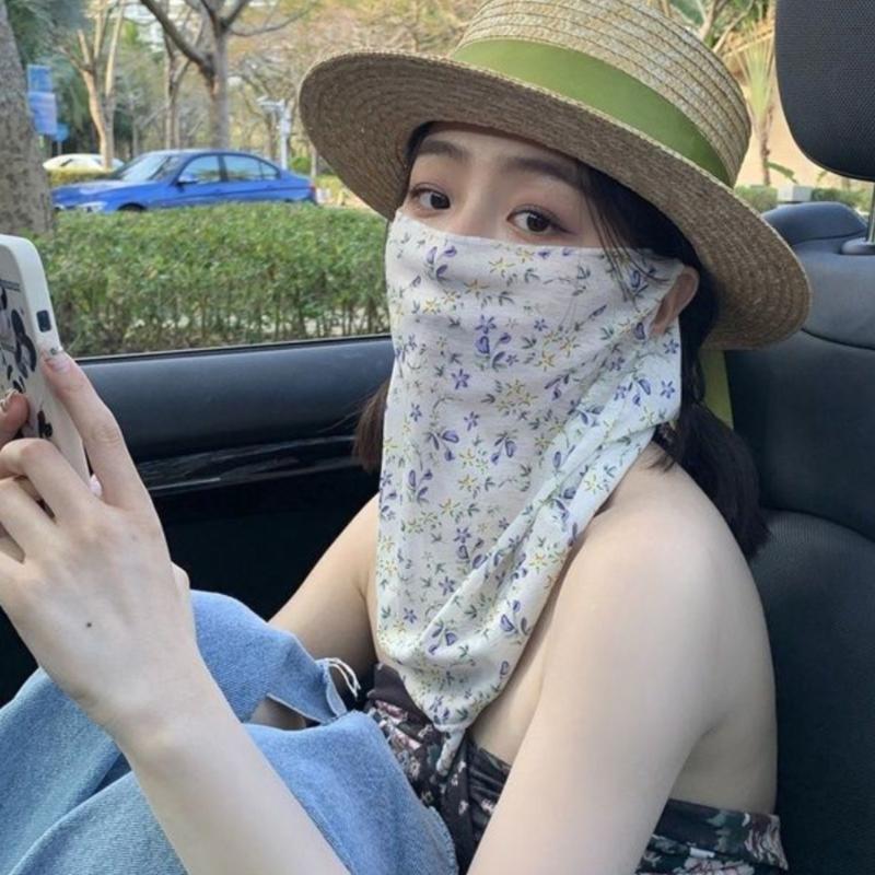 ● 花夏日焼け止めマスクフルフェイス紫外線女性薄型カバーフェ - Kids Face Mask のレビューと価格