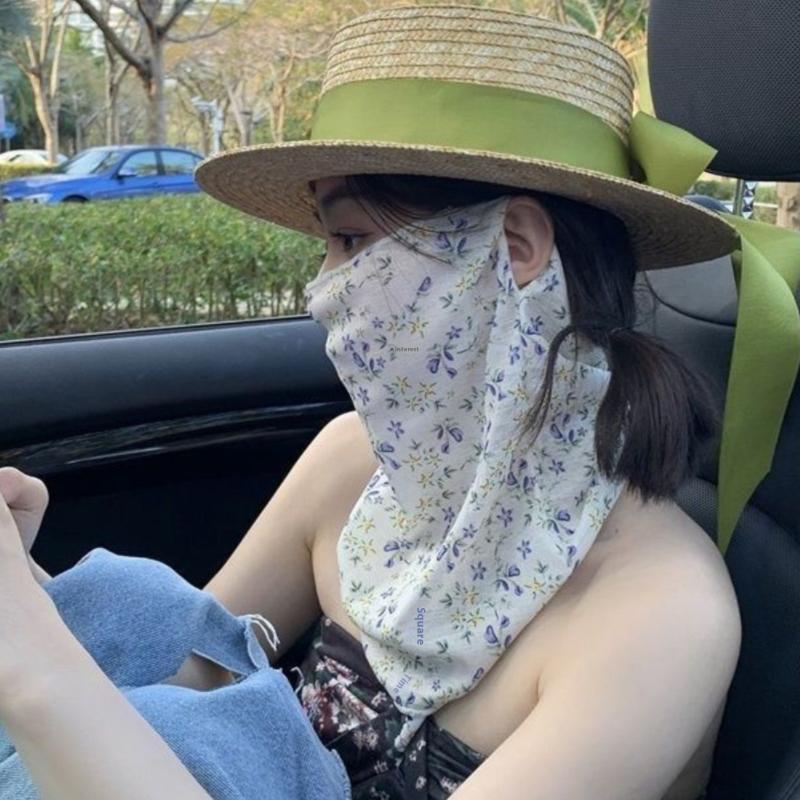 ● 花夏日焼け止めマスクフルフェイス紫外線女性薄型カバーフェ - Kids Face Mask のレビューと価格